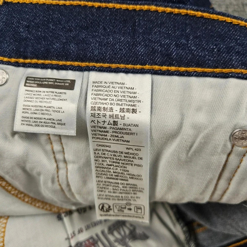 Levis 514 Straight Leg Stretch Jeans Mens 34x30 Indigo Blue Denim 00514-3220 NEW